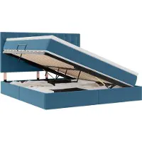 vidaXL LED opbergbed met matras Donkerblauw 180 x 200 cm Fluweel