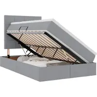 vidaXL Opslag bed met matras met opslag Lichtgrijs 120 x 200 cm Stof