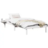 vidaXL Bedframe Wit 90 x 200 cm Massief grenenhout