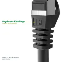 InLine UFTP CAT6a flexibele platte netwerkkabel | TPE LSZH | zwart | 5 meter