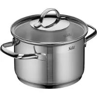 Silit Kookpot Vleespan Inductie 16cm Glazen Deksel 1,9l Agaat Roestvrij Staal 18/10, Pan + steelpan, Zilver