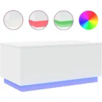 vidaXL Salontafel met LED-verlichting 90x50x40 cm wit