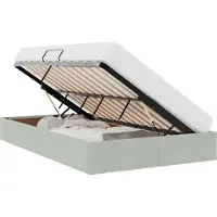 vidaXL Ottoman Bedframe met opslag Lichtgrijs 120 x 200 cm Fluweel