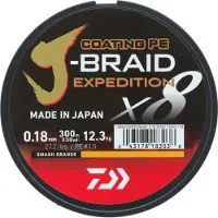 Daiwa Coating PE J-Braid Expedition X8 Braid Smash Orange 150m - Maat : 0.20mm - 16.00 kilo