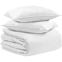 vidaXL Deken Set met kussen 3 pcs Wit Donsveer
