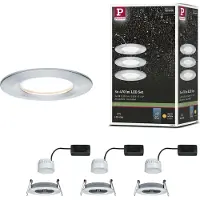 Paulmann Nova LED inbouwspot per 3 rond star alu Coin, alu / grijs / zink, Woon-/ Eetkamer, Aluminium, Modern, inbouwspot