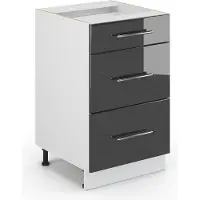 Vicco Keukenonderkast Fame-Line Antraciet Hoogglans 50 cm zonder werkblad, Model 33514