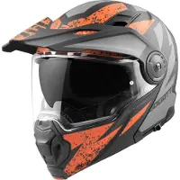 Bogotto FG-102 Safari Fiberglas Enduro Helm Zwart Grijs Oranje Maat XL