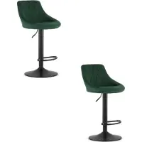 Leobert KAST kruk - fluweelgroen / zwarte basis x 2