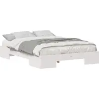 vidaXL Bedframe Wit 135 x 190 cm