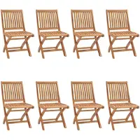 vidaXL Tuinstoelen 8 st inklapbaar met kussens massief teakhout