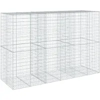 vidaXL Gabion met deksel, 300x100x200 cm, verzinkt staal