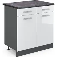 Vicco R-Line Keukenonderkast – 80 cm, WB Antraciet Wit Hoogglans