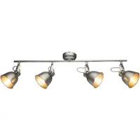 Globo Lighting RETRO plafondspot woonkamer eetkamer lichtbalk zwenkbaar zilvergrijs 54651-4