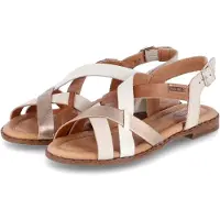 Pikolinos Sandalen met riem 'Algar' ivoor / lichtbeige / bruin / goud