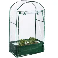 Relaxdays kweekkas balkon - met plantenzak - 153 x 89 x 49 cm - foliekas - pvc - staal