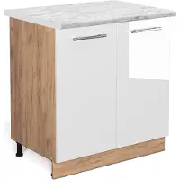 Vicco Fame-Line Keukenonderkast – 80 cm met legplank, WB Marmer Wit Hoogglans