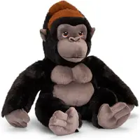 Keel Toys Kinder knuffels gorilla aap - zwart - 30 cm - Apen knuffels - Knuffeldier