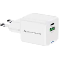 Conceptronic ALTHEA15W, lader, 2 poorten, 20W, 1x USB-C, 1x USB-A, 1,5 meter, wit
