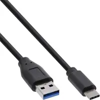 InLine USB 3.2 Gen.1x2-kabel, USB-C male naar A male, zwart, 0,3m