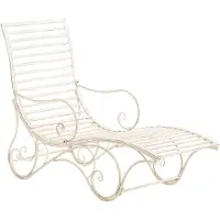 CLP Amiens Tuinstoel - ligstoel - tuin - buiten - hoge rug - metalen frame - wit