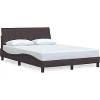 vidaXL Bedframe zonder matras "Hanko" stof donkerbruin 140x190 cm