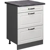 Vicco Keukenonderkast R-Line Wit Landhuis 60 cm met laden, WB Antraciet, Model 45378