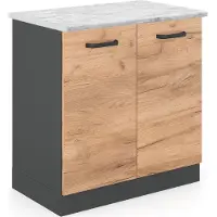 Vicco R-Line Wastafelkast – 80 cm WB Marmer Krachtige eik goud