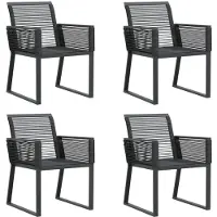 vidaXL Tuinstoelen 4 st poly rattan zwart