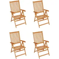 vidaXL Tuinstoelen 4 st met beige kussens massief teakhout