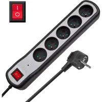Rebel Stromverlängerungskabel 5 Steckdosen 1,5 m – 3 x 1,5 mm