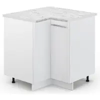 Vicco Hoekkast Fame-Line Wit Hoogglans 80.5 cm , WB Marmer, Model 45946