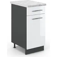 Vicco Fame-Line Keukenonderkast – 40 cm, WB Marmer Wit Hoogglans