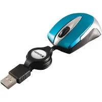 Verbatim Go Mini Muis USB Optisch Caribsch blauw 3 Toetsen 1000 dpi Met kabelroller