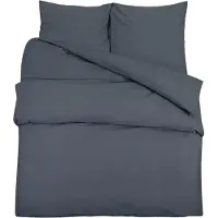 vidaXL Dekbedovertrekset 155x220 cm katoen antracietkleurig