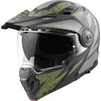 Bogotto FG-102 Safari Fiberglas Enduro Helm Zwart Grijs Groen Maat XL