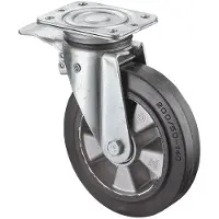 BS Rollen Zwenkwiel voor zware lasten | wiel d. 200 mm draagvermogen 450 kg | totale rem rubber | 138 mm 110 mm | 1 stuk - N120.B80.200 N120.B80.200