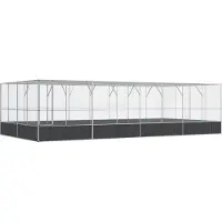 vidaXL Volière met verlengstuk 832x414x212 m staal zilverkleurig