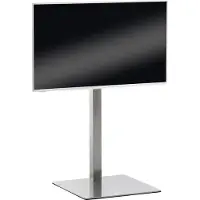 CLP TV-standaard, universeel, geschikt voor 55, 65 en 75 inch televisies, VESA-maat 100x100 tot 600x400, hoekig, roestvrij staal