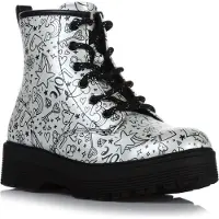 SKECHERS Gravlen Hi - Doodle Down Meisjes Laarzen - Zilver