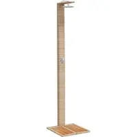 vidaXL Buitendouche 50x55x224 cm poly rattan en acaciahout beige