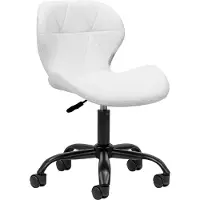 Activeshop Salonstoel met Wielen Verstelbaar Wit – Met Rugleuning – Draaibaar – Beauty- en Werkstoel met Zwarte Basis 4Rico QS-06