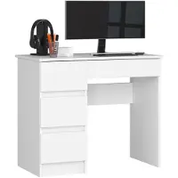 Akord Bureau Links A-7 / Computerbureau / Computer Tafel / Bureautafel Links / Wit/ 90 x 77 x 50 cm