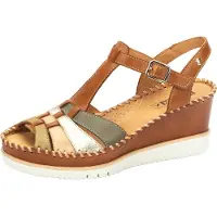 Pikolinos Sandaal ' AGUADULCE ' beige / cognac / kaki / zilver