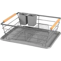 Brunbeste - Afdruiprek met Ociekacz - Metaal - 44x31x14 cm - Grijs