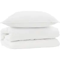 vidaXL Beddengoedset met kussens, 2 stuks, wit, microvezel