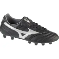 Mizuno Morelia II Pro Gras Voetbalschoenen (FG) Zwart Zilver