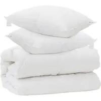 vidaXL Dekbed met Kussens met kussen 3 pcs Wit Microvezel