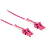 DeLOCK LC Duplex Optical Fiber Patch kabel - Uniboot / quick release - Multi Mode OM4 - paars / LSZH - 3 meter