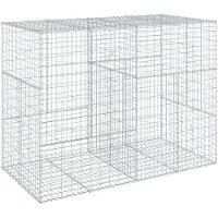 vidaXL Gabion met deksel, 200x100x150 cm, verzinkt staal
